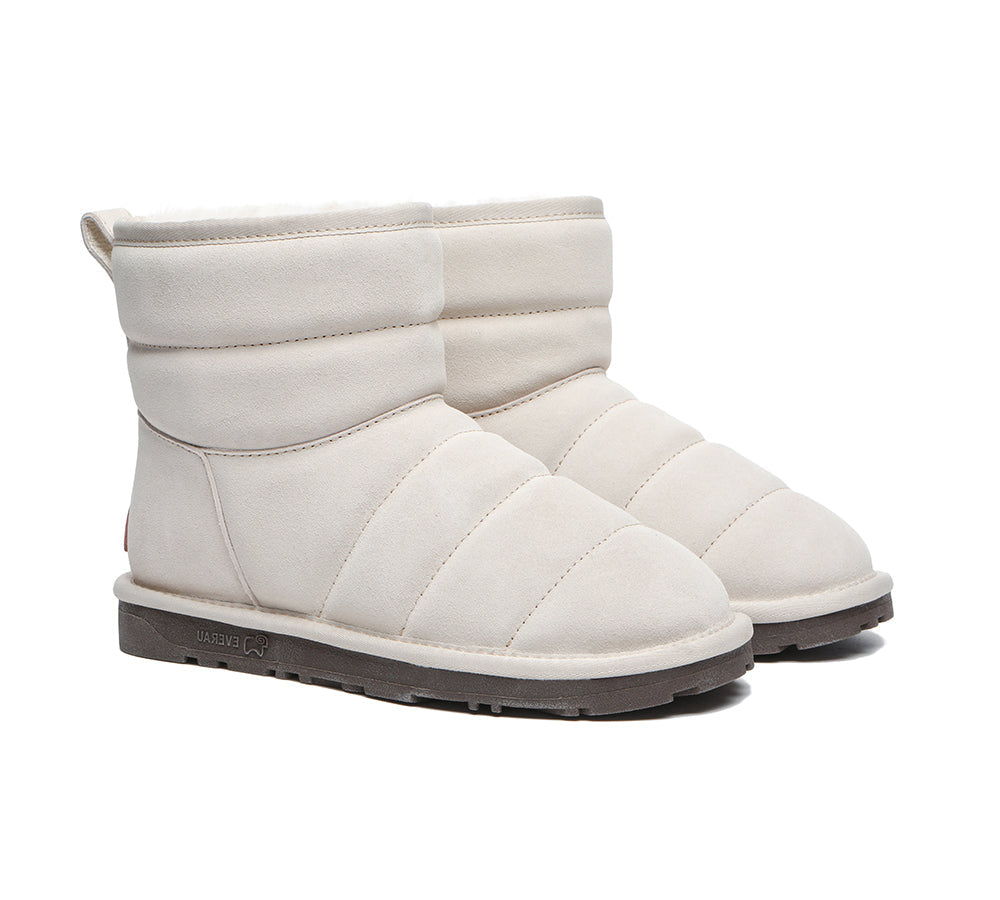 EVERAU® UGG Boots Sheepskin Wool Mini Puffer