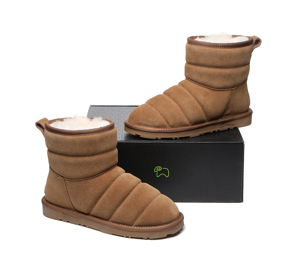 EVERAU® UGG Boots Sheepskin Wool Mini Puffer