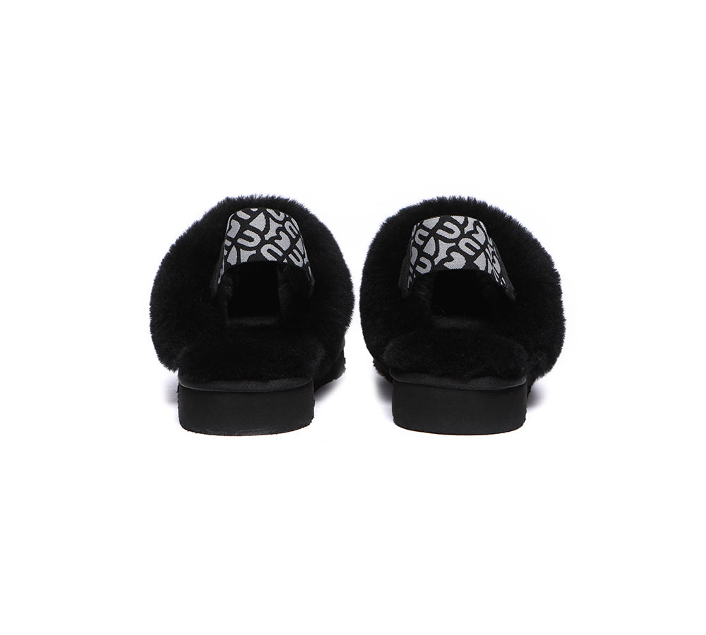 EVERAU® 2-Way Style UGG Slippers Women Sheepskin Wool Removable Strap Slingback Corduroy