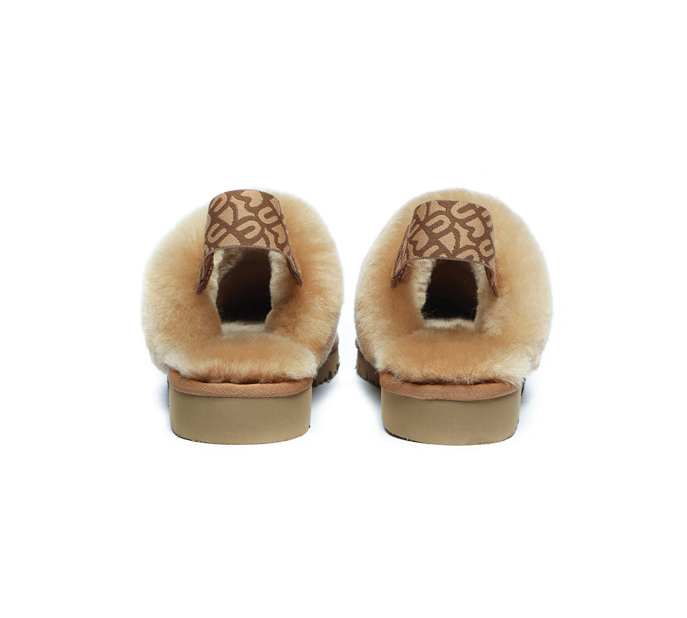 EVERAU® 2-Way Style UGG Slippers Women Sheepskin Wool Removable Strap Slingback Corduroy