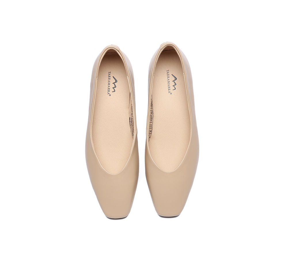 TARRAMARRA® Women Leather Square Toe Ballet Flats