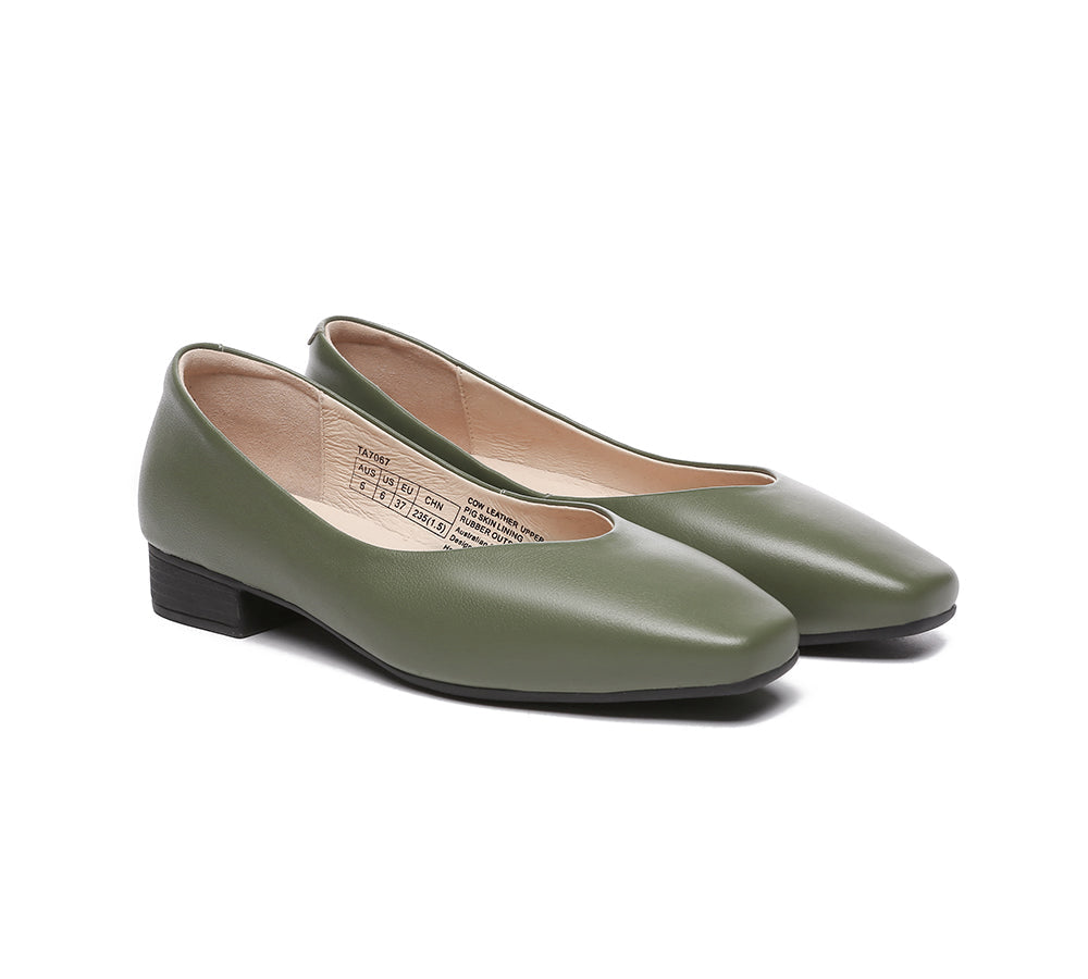 TARRAMARRA® Women Leather Square Toe Ballet Flats