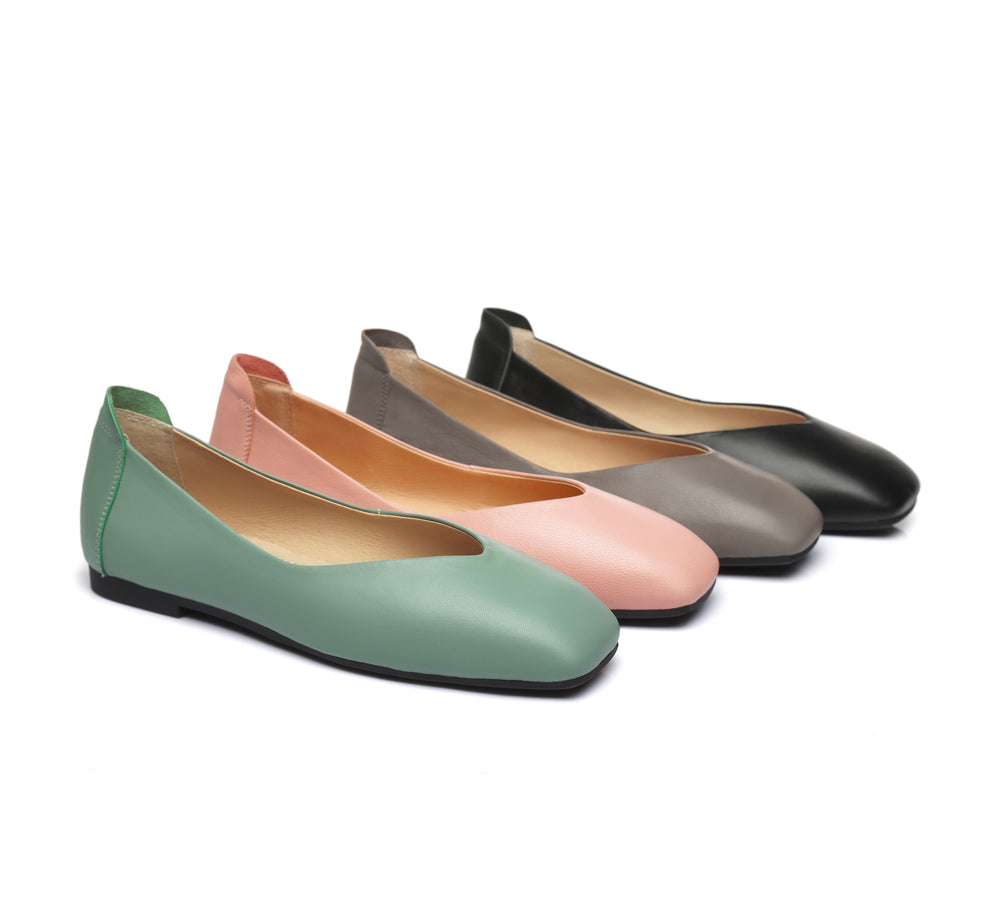 TARRAMARRA® Women Leather Square Toe Ballet Flats Linda