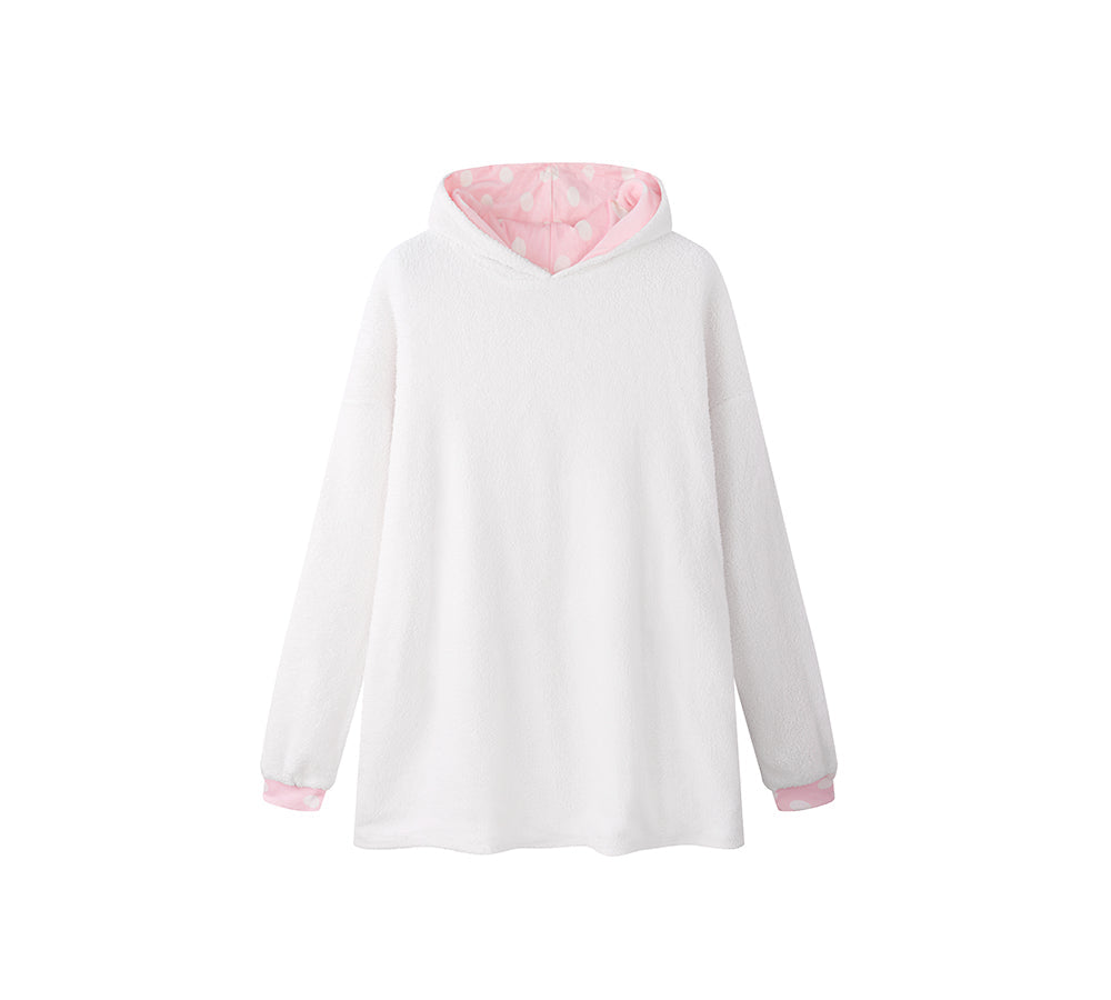 TARRAMARRA® Reversible Hoodie Blanket Unisex Pink Polka Dot
