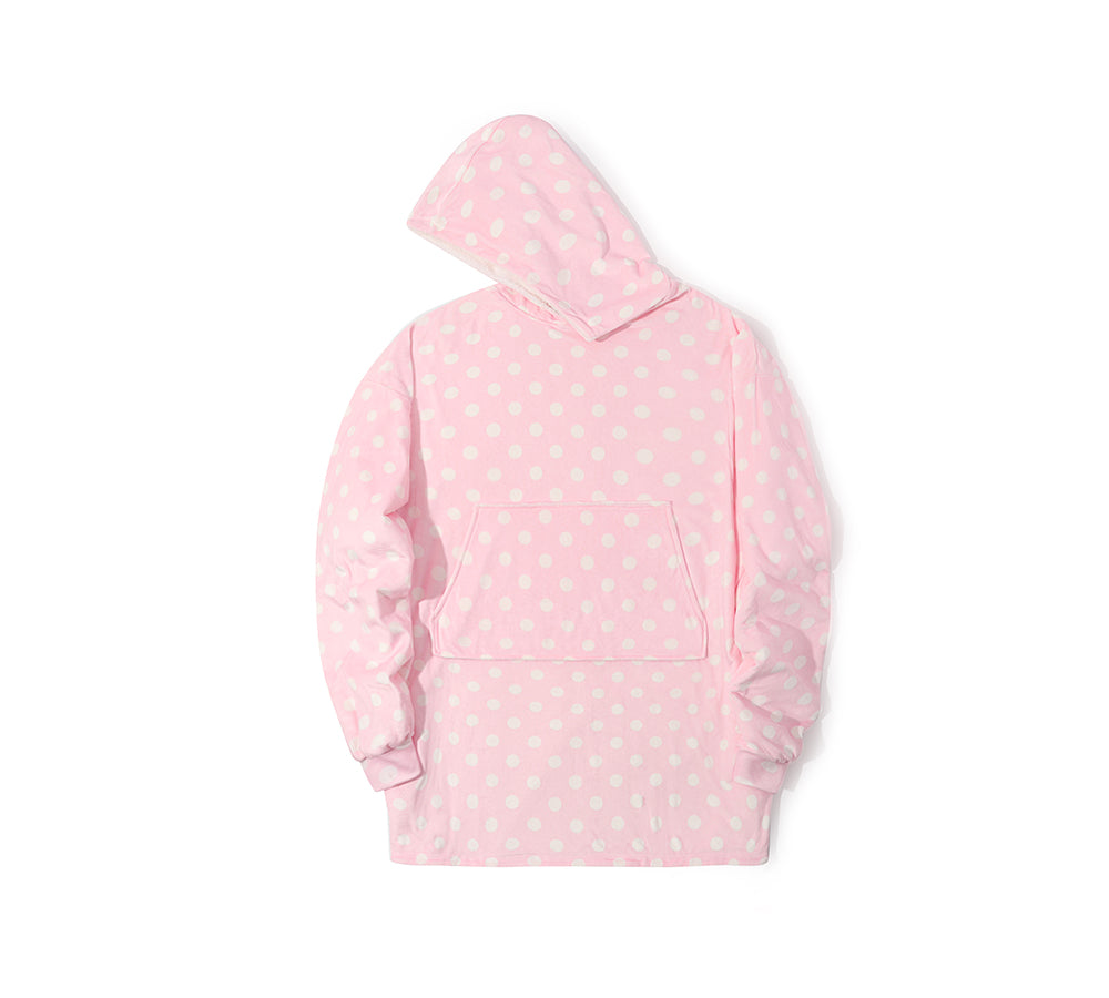 TARRAMARRA® Reversible Hoodie Blanket Unisex Pink Polka Dot