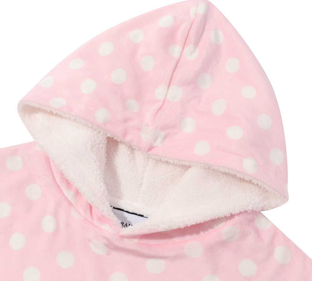 TARRAMARRA® Reversible Hoodie Blanket Unisex Pink Polka Dot