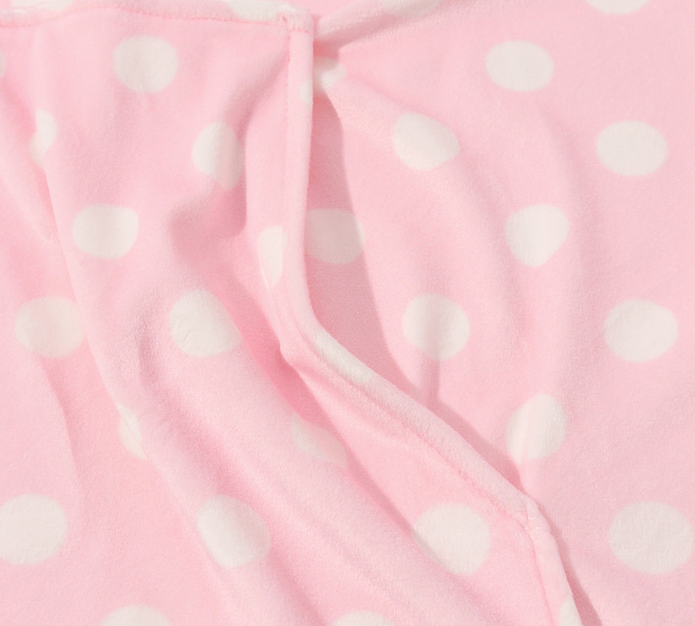 TARRAMARRA® Reversible Hoodie Blanket Unisex Pink Polka Dot
