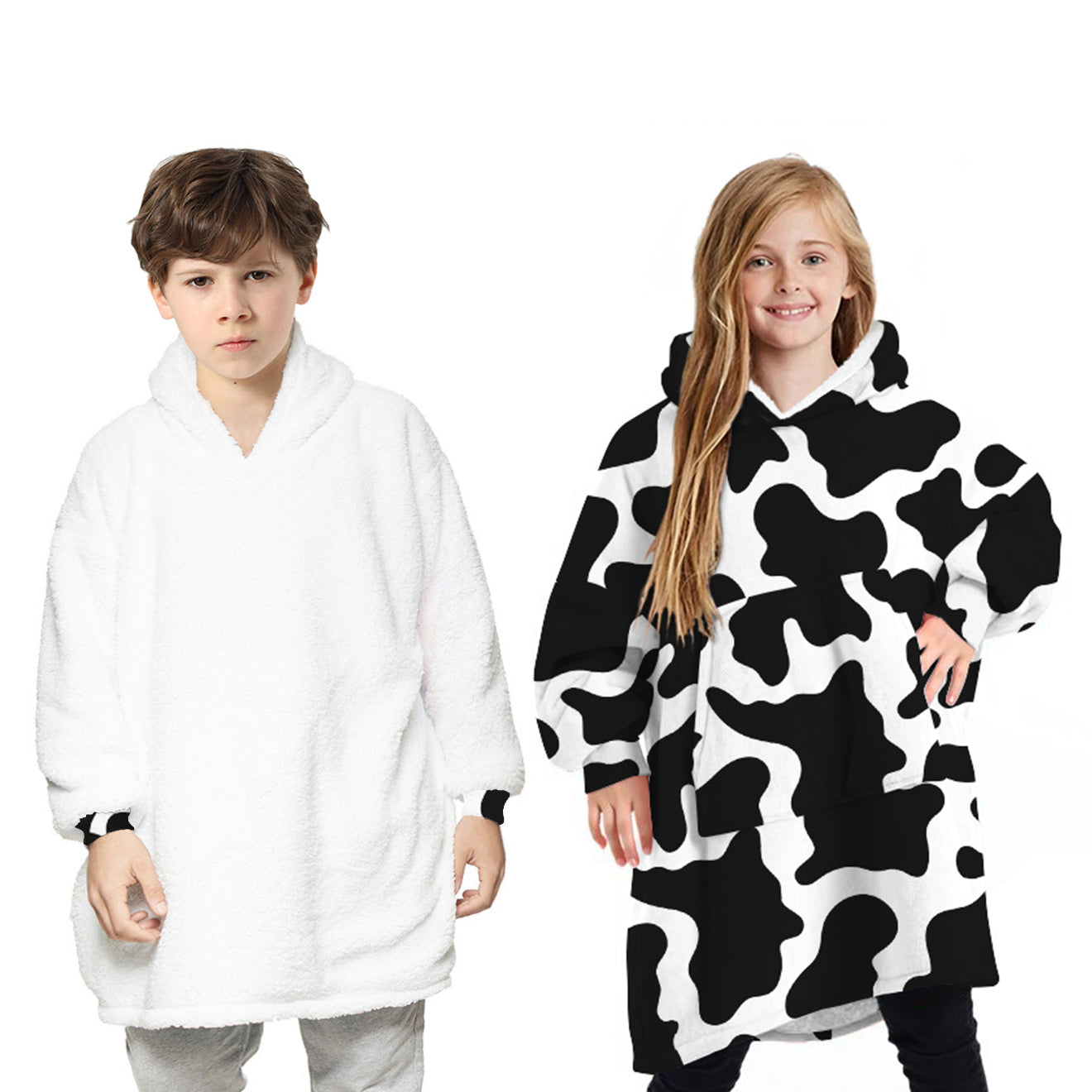 TARRAMARRA® Kids Reversible Hoodie Blanket Cow Pattern