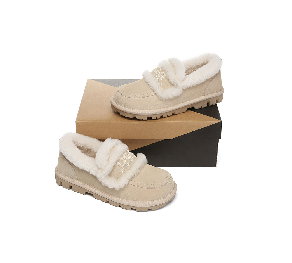 AUSTRALIAN SHEPHERD® UGG Slippers Women Sheepskin Wool Ankle Rilee Loafers