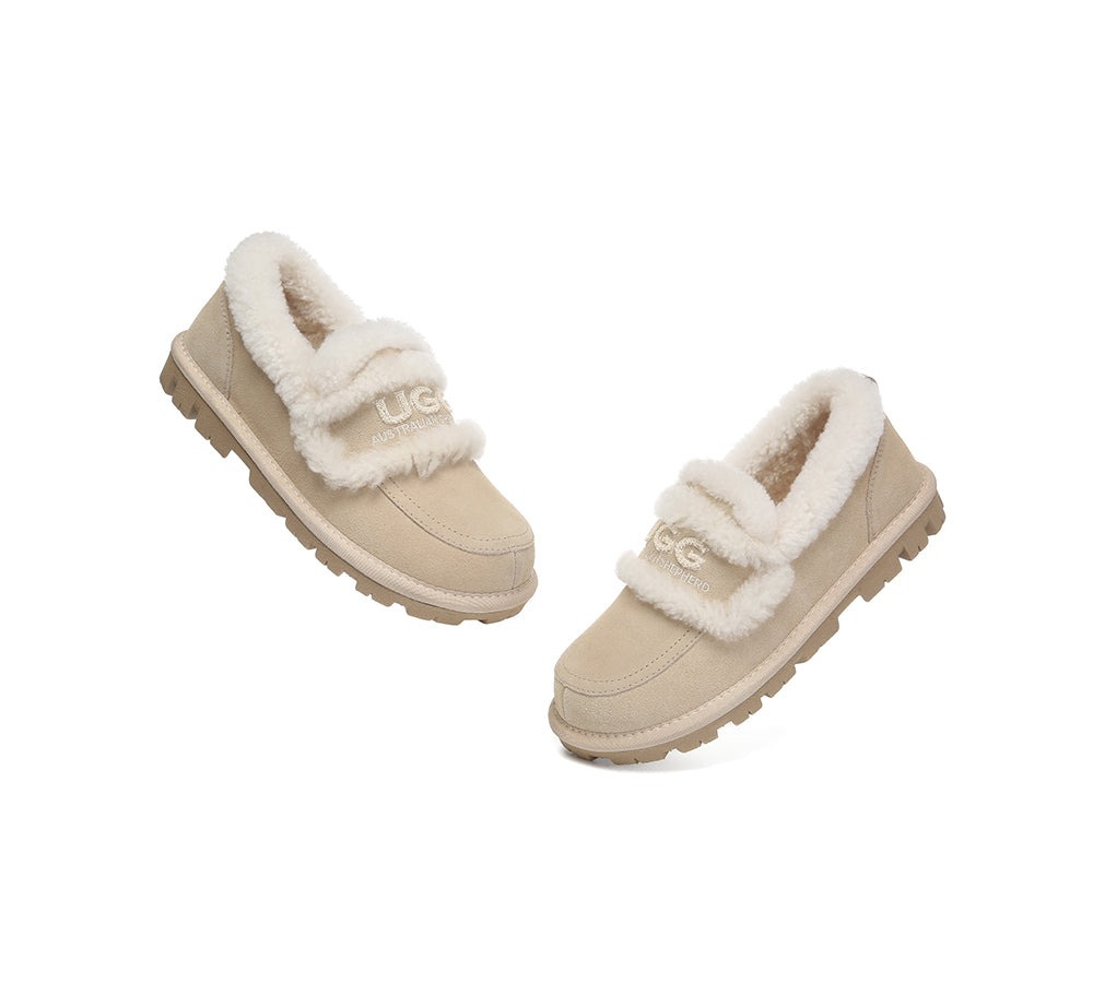 AUSTRALIAN SHEPHERD® UGG Slippers Women Sheepskin Wool Ankle Rilee Loafers