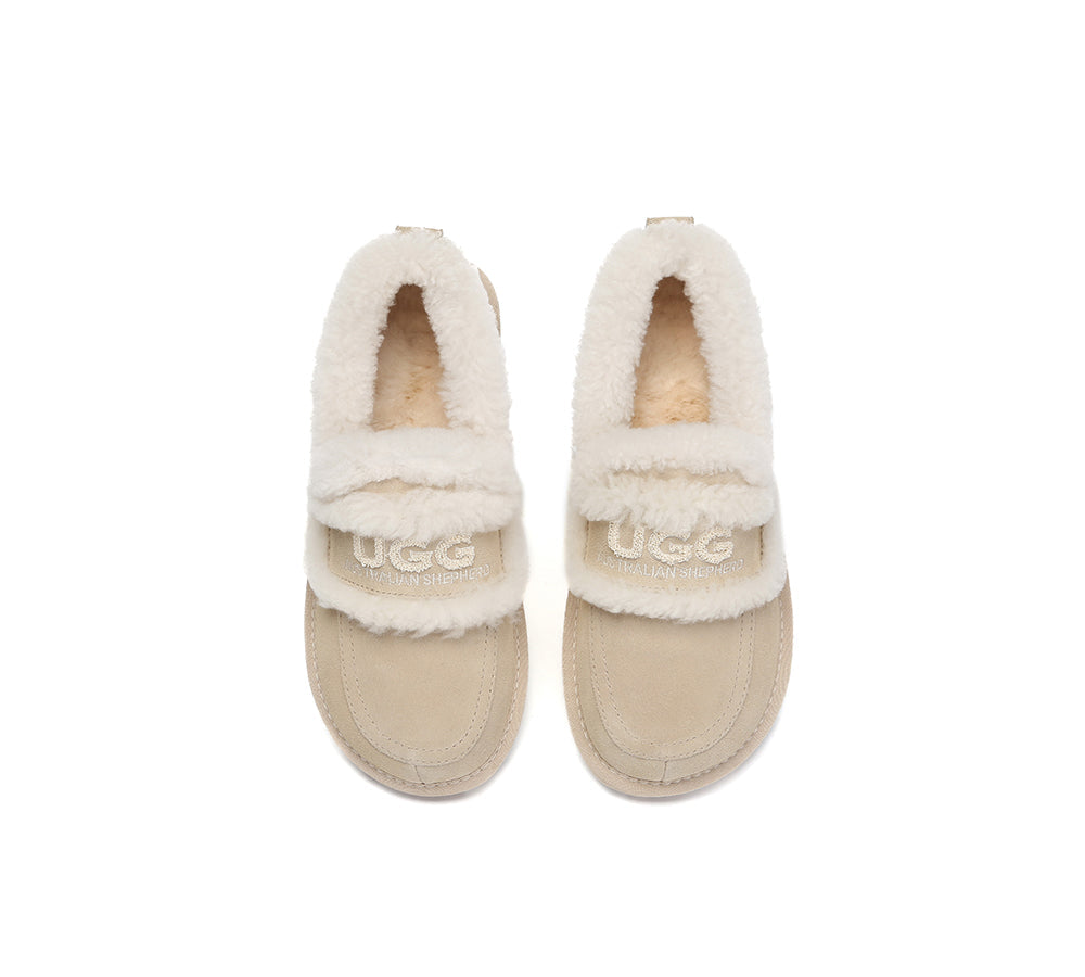 AUSTRALIAN SHEPHERD® UGG Slippers Women Sheepskin Wool Ankle Rilee Loafers
