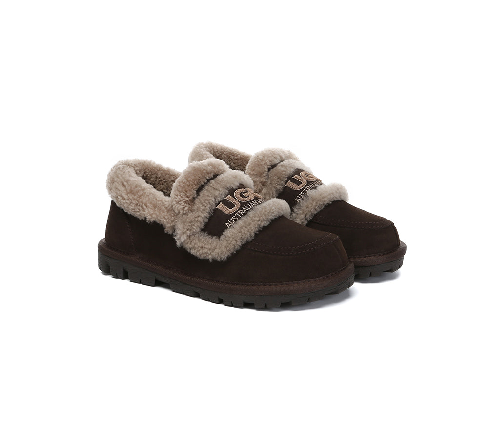 AUSTRALIAN SHEPHERD® UGG Slippers Women Sheepskin Wool Ankle Rilee Loafers