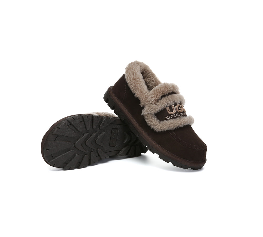 AUSTRALIAN SHEPHERD® UGG Slippers Women Sheepskin Wool Ankle Rilee Loafers