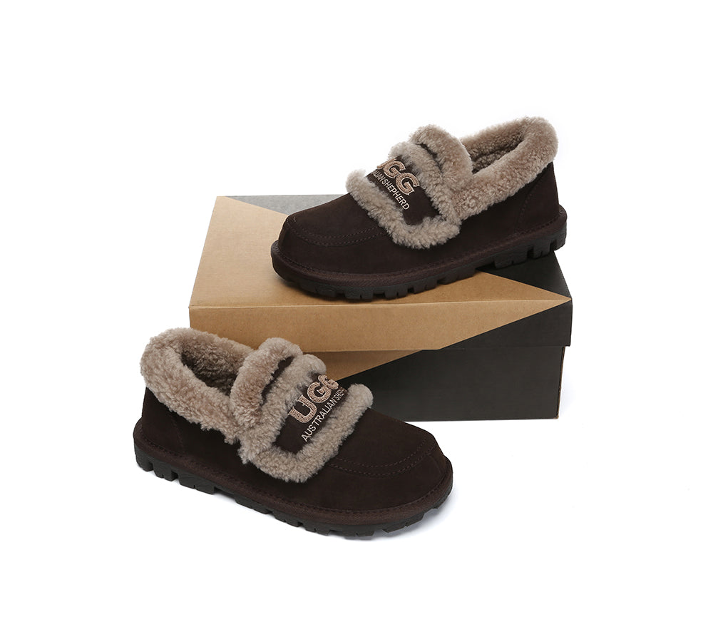 AUSTRALIAN SHEPHERD® UGG Slippers Women Sheepskin Wool Ankle Rilee Loafers