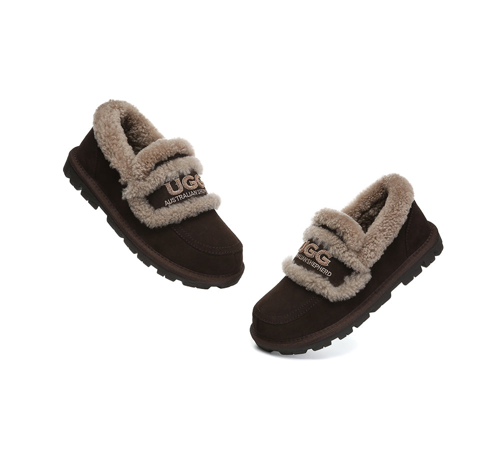AUSTRALIAN SHEPHERD® UGG Slippers Women Sheepskin Wool Ankle Rilee Loafers