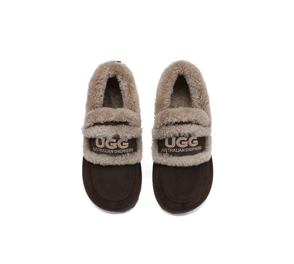 AUSTRALIAN SHEPHERD® UGG Slippers Women Sheepskin Wool Ankle Rilee Loafers