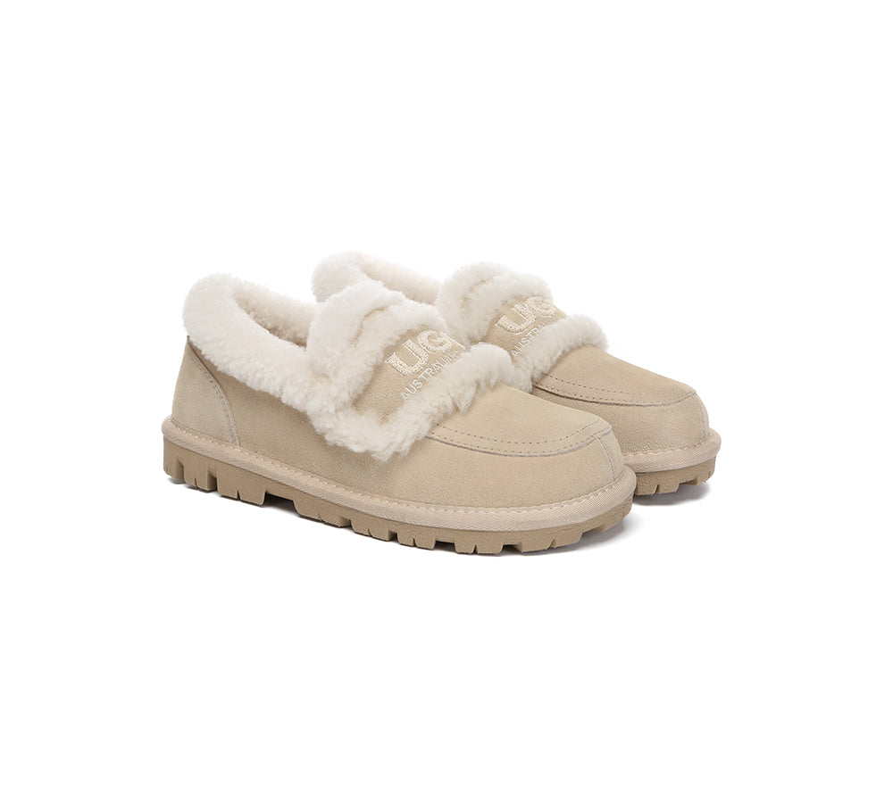AUSTRALIAN SHEPHERD® UGG Slippers Women Sheepskin Wool Ankle Rilee Loafers