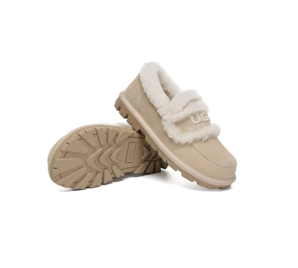 AUSTRALIAN SHEPHERD® UGG Slippers Women Sheepskin Wool Ankle Rilee Loafers