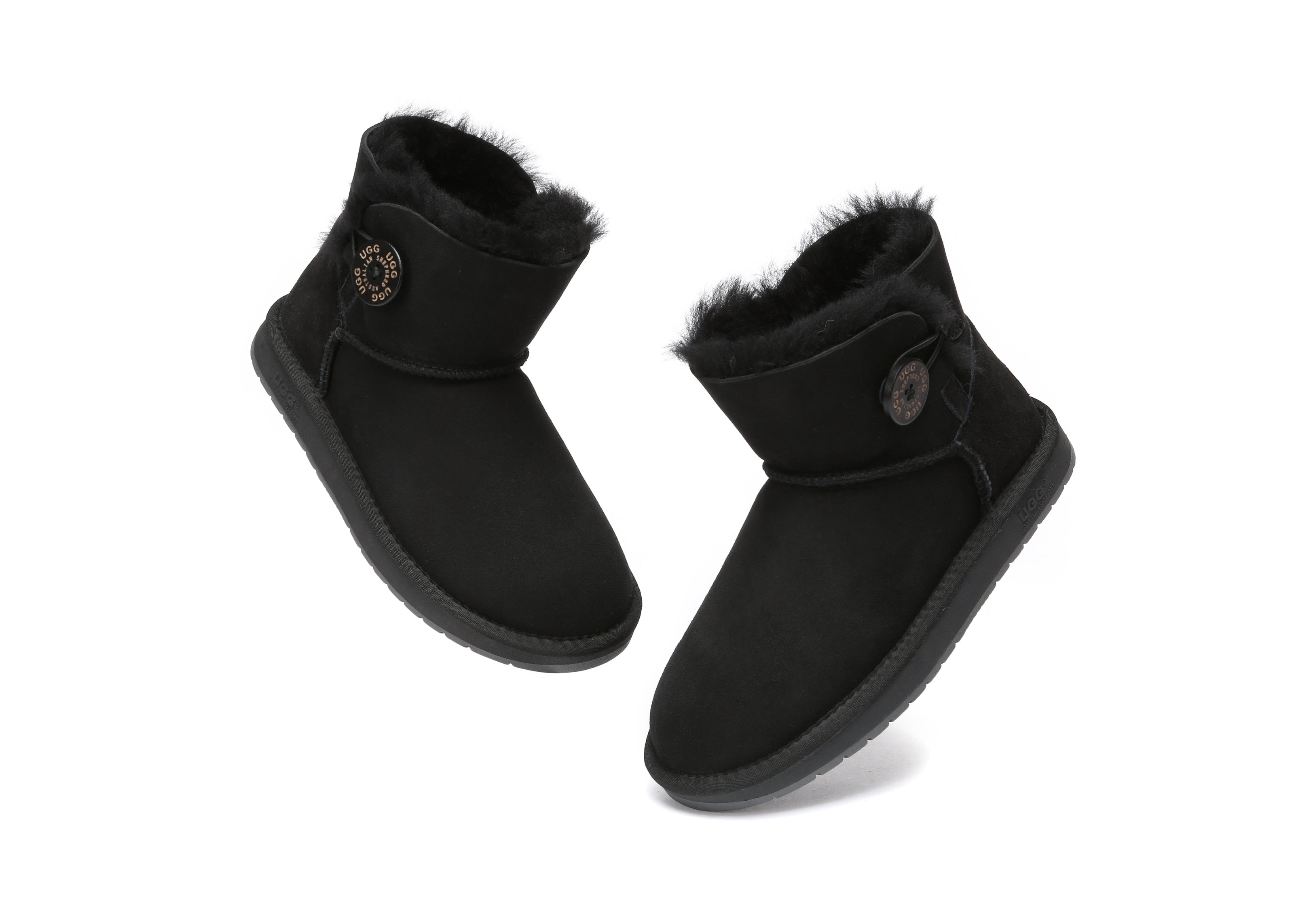 AUSTRALIAN SHEPHERD® UGG Boots Double Face Sheepskin Wool Mini Button