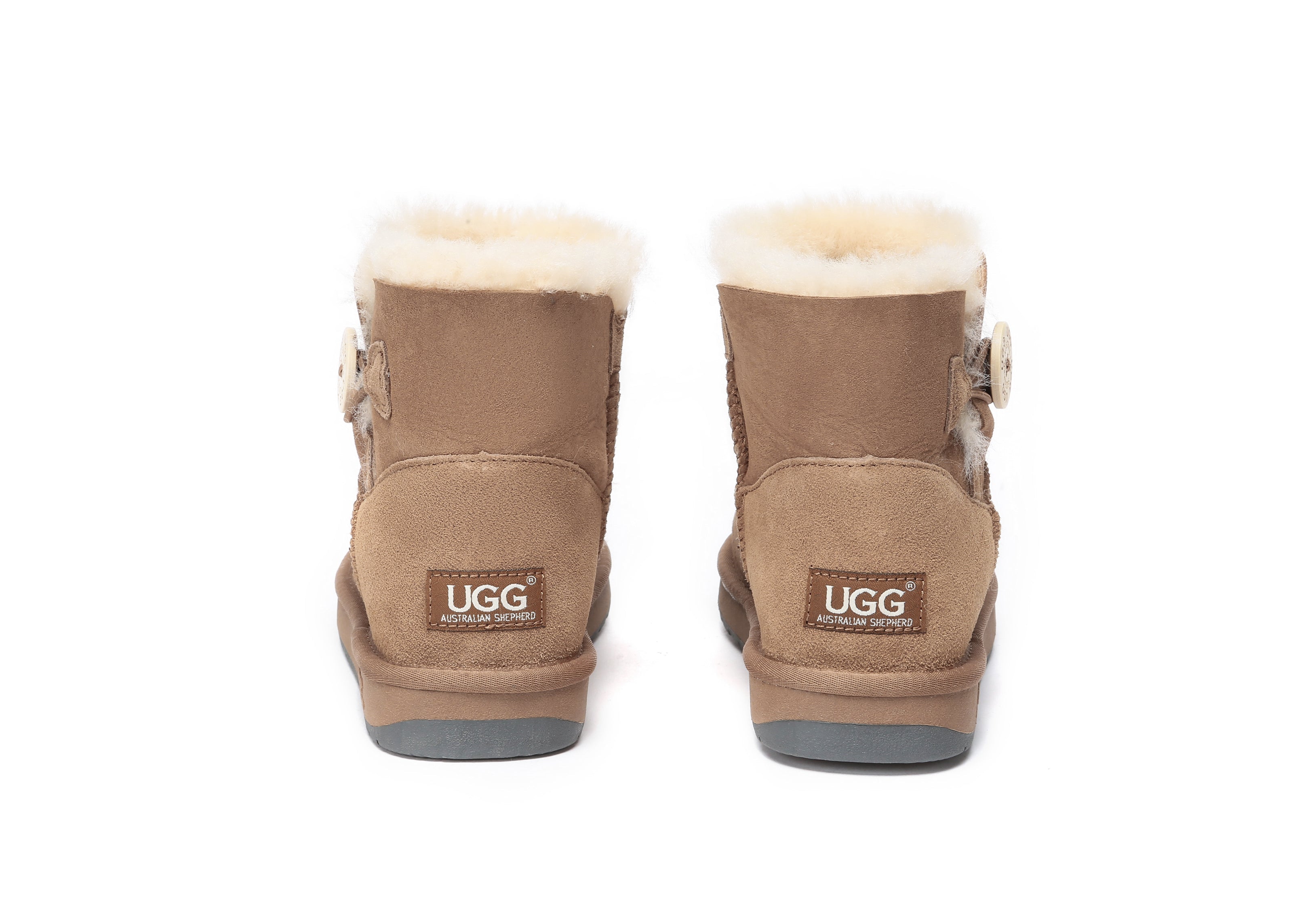 AUSTRALIAN SHEPHERD® UGG Boots Double Face Sheepskin Wool Mini Button