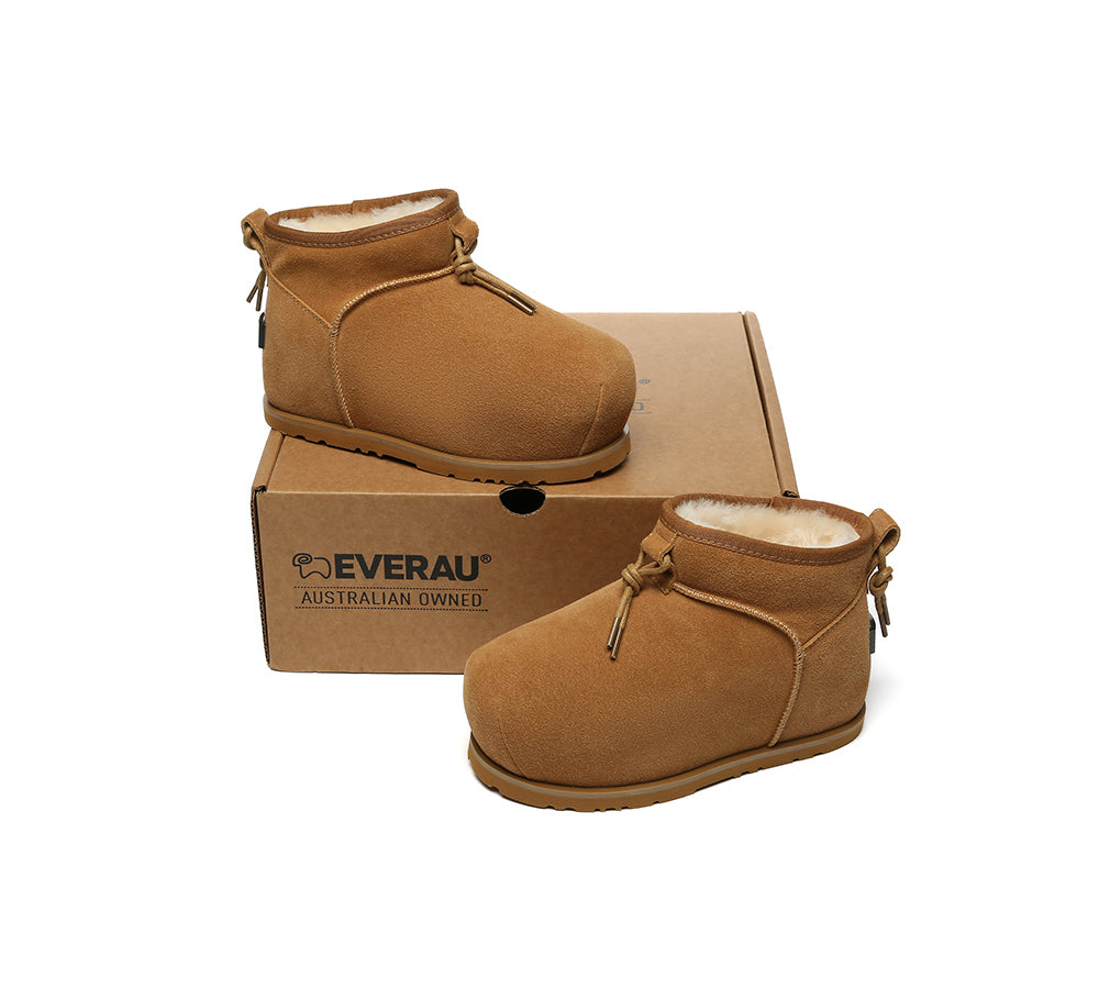 UGG EVERAU® UGG Boots Women Sheepskin Wool Mini Ankle Euro Loaf Palmer