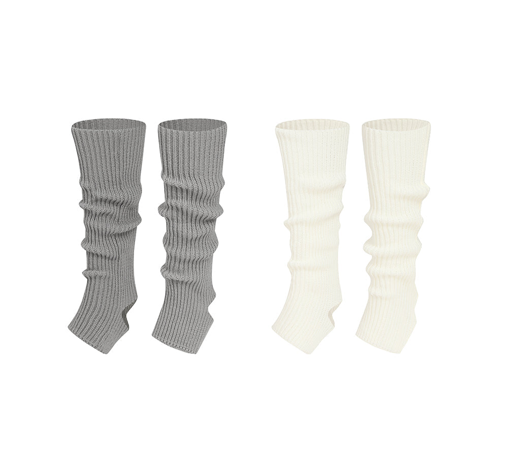 EVERAU® Women Stretchy Ribbed Knit Stirrup Leg Warmers