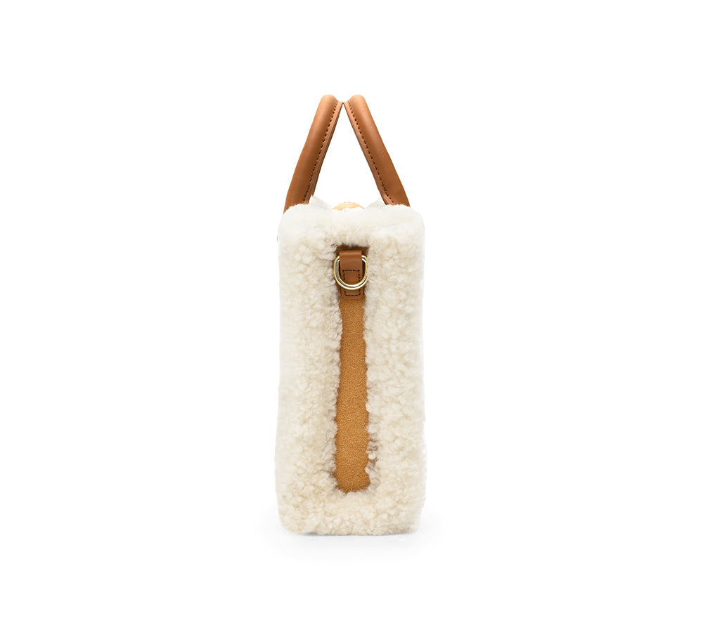 AUSTRALIAN SHEPHERD® Women Fluffy Wool Adjustable Strap Over Shoulder Charlie Bag