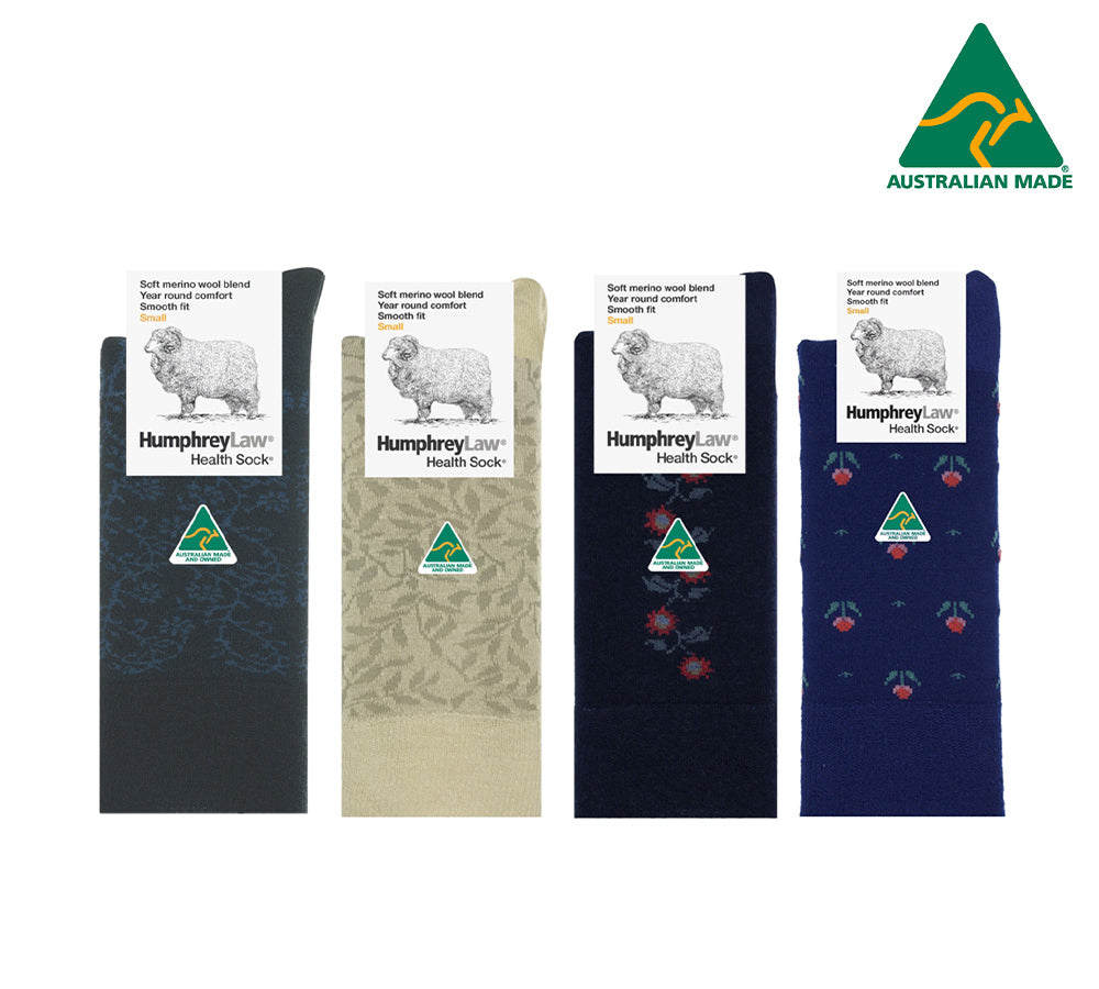 Humphrey Law Fine Merino Wool blend Patterned Health Socks