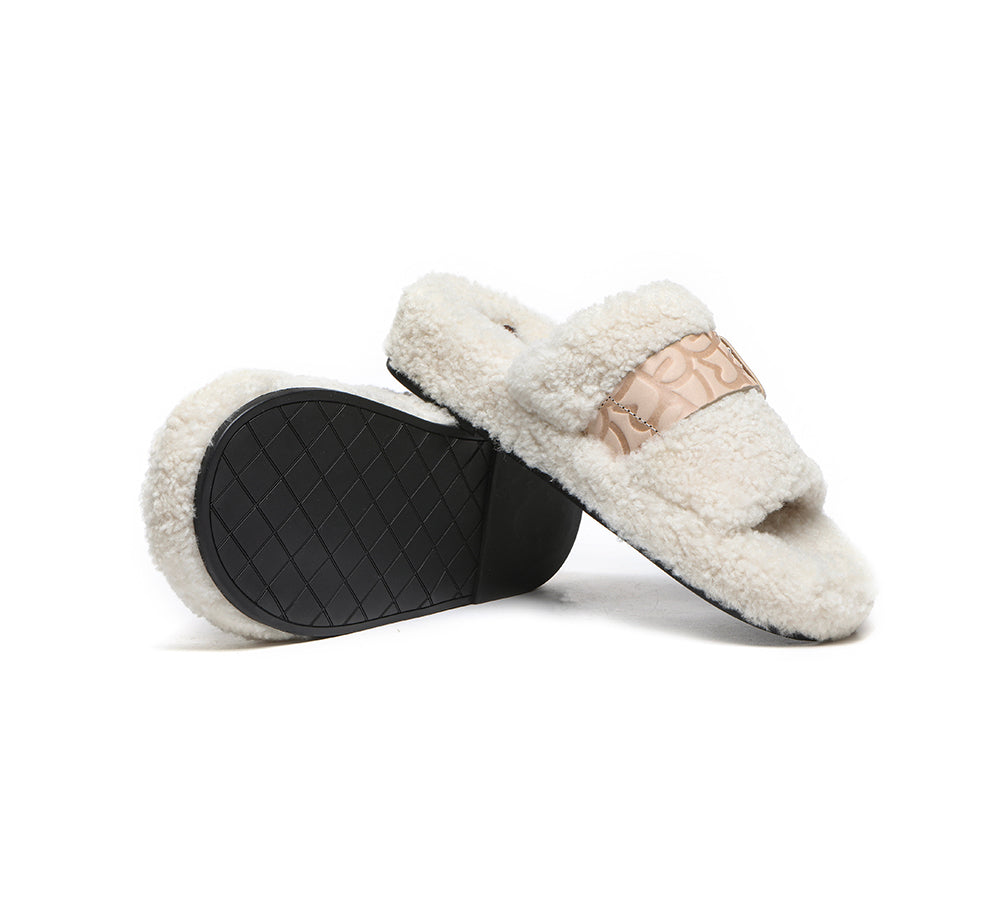 EVERAU® UGG Slippers Women Curly Sheepskin Wool Croft