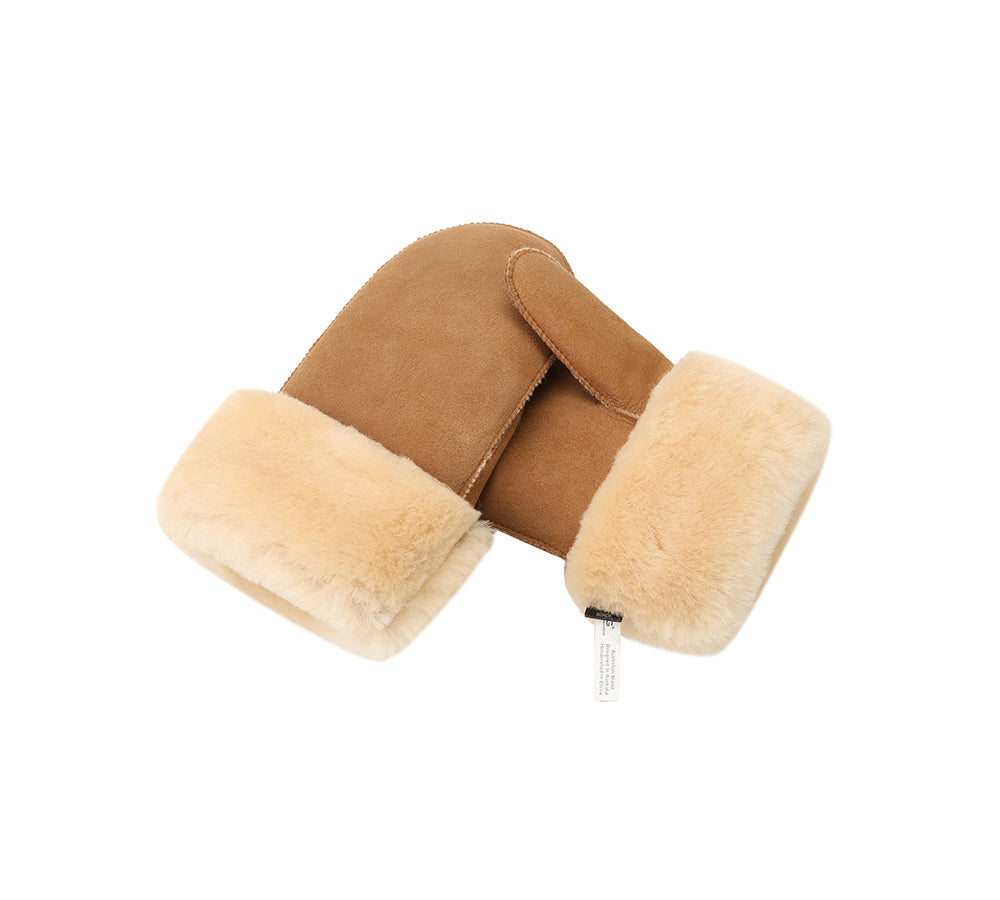 AUSTRALIAN SHEPHERD® Fluffy Sheepskin Wool Men Mittens