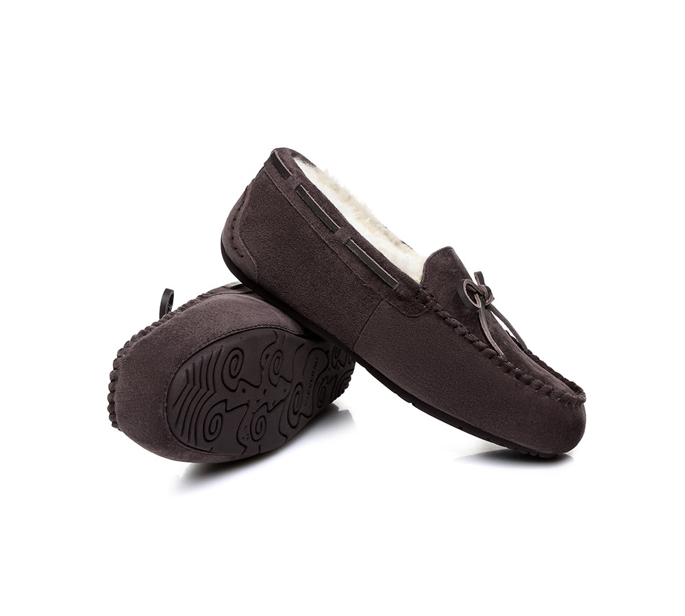 EVERAU® UGG Slippers Women Sheepskin Wool Bow Casual Miracle Moccasins