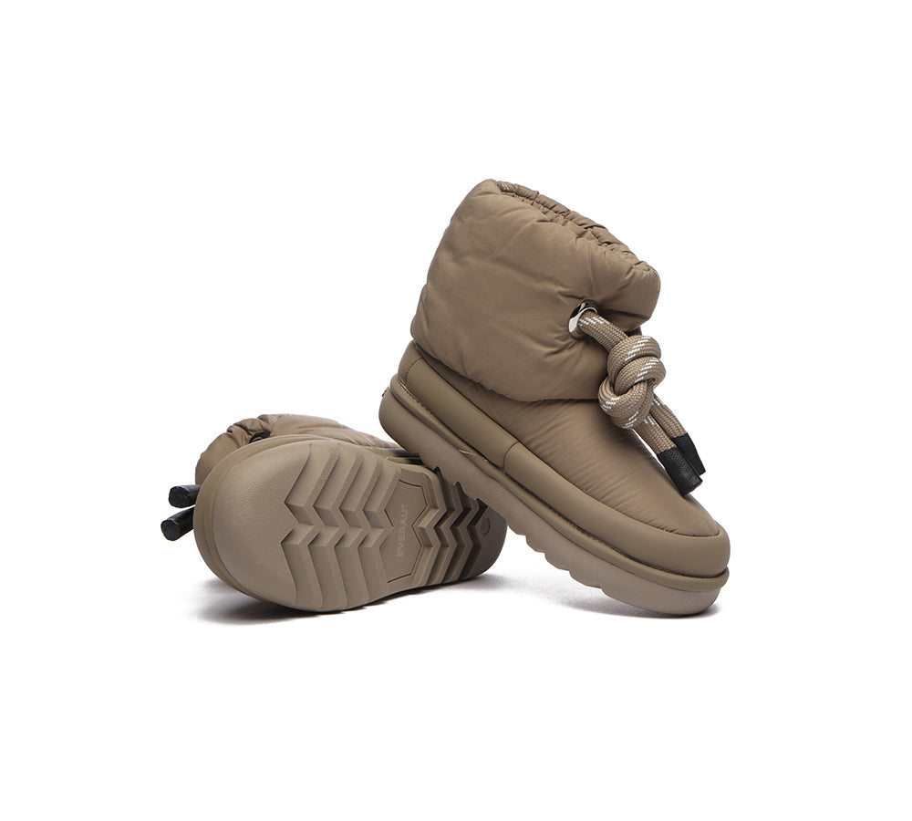 EVERAU® UGG Boots Women Sheepskin Wool Waterproof Adjustable Drawstring Ankle Delabra