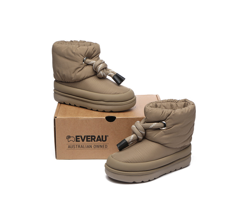 EVERAU® UGG Boots Women Sheepskin Wool Waterproof Adjustable Drawstring Ankle Delabra