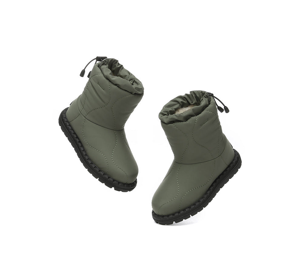 EVERAU® UGG Boots Kids Sheepskin Wool Waterproof Drawstring Sonita