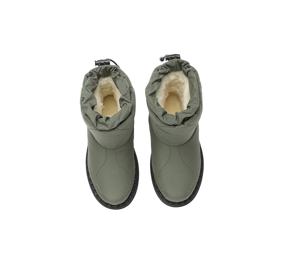 EVERAU® UGG Boots Kids Sheepskin Wool Waterproof Drawstring Sonita