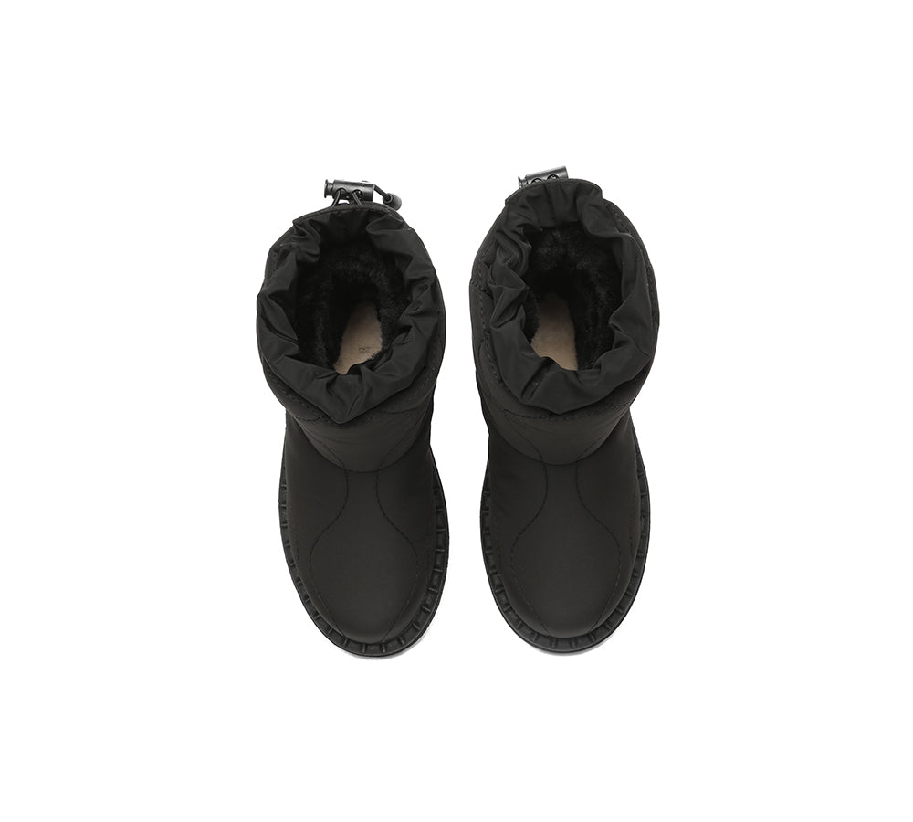 EVERAU® UGG Boots Kids Sheepskin Wool Waterproof Drawstring Sonita