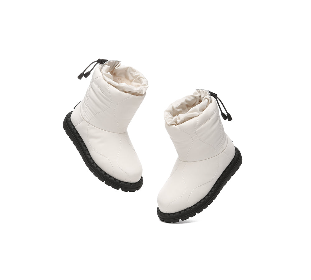 EVERAU® UGG Boots Kids Sheepskin Wool Waterproof Drawstring Sonita