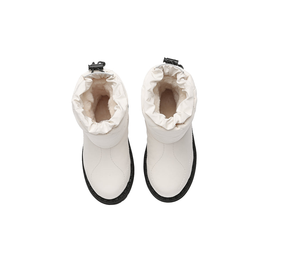 EVERAU® UGG Boots Kids Sheepskin Wool Waterproof Drawstring Sonita