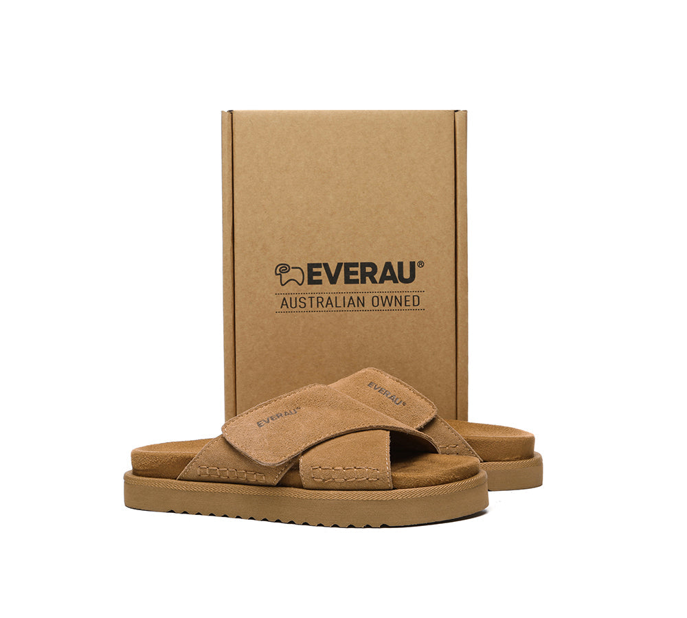 EVERAU® Adjustable Crossover Slip-on Summer Slides Lilac