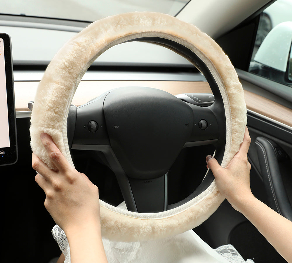 Premium Lambskin Car Steering Wheel Cover