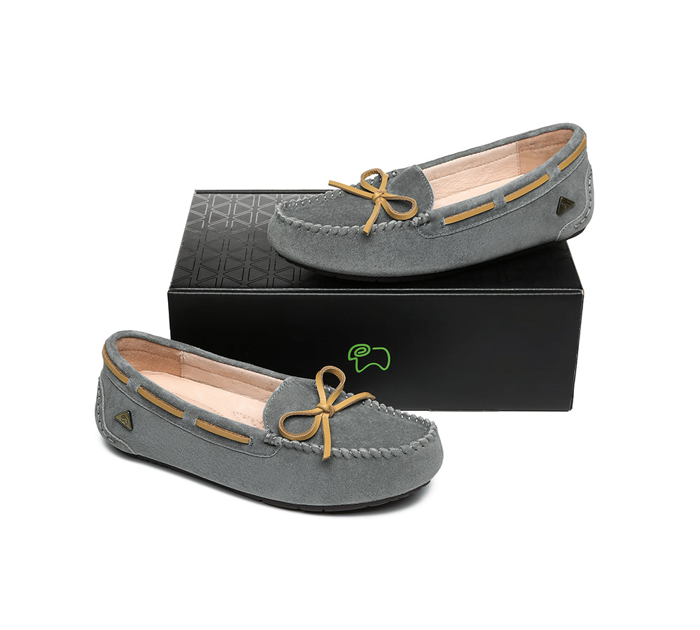 EVERAU® Women Leather Bow Casual Summer Moccasins