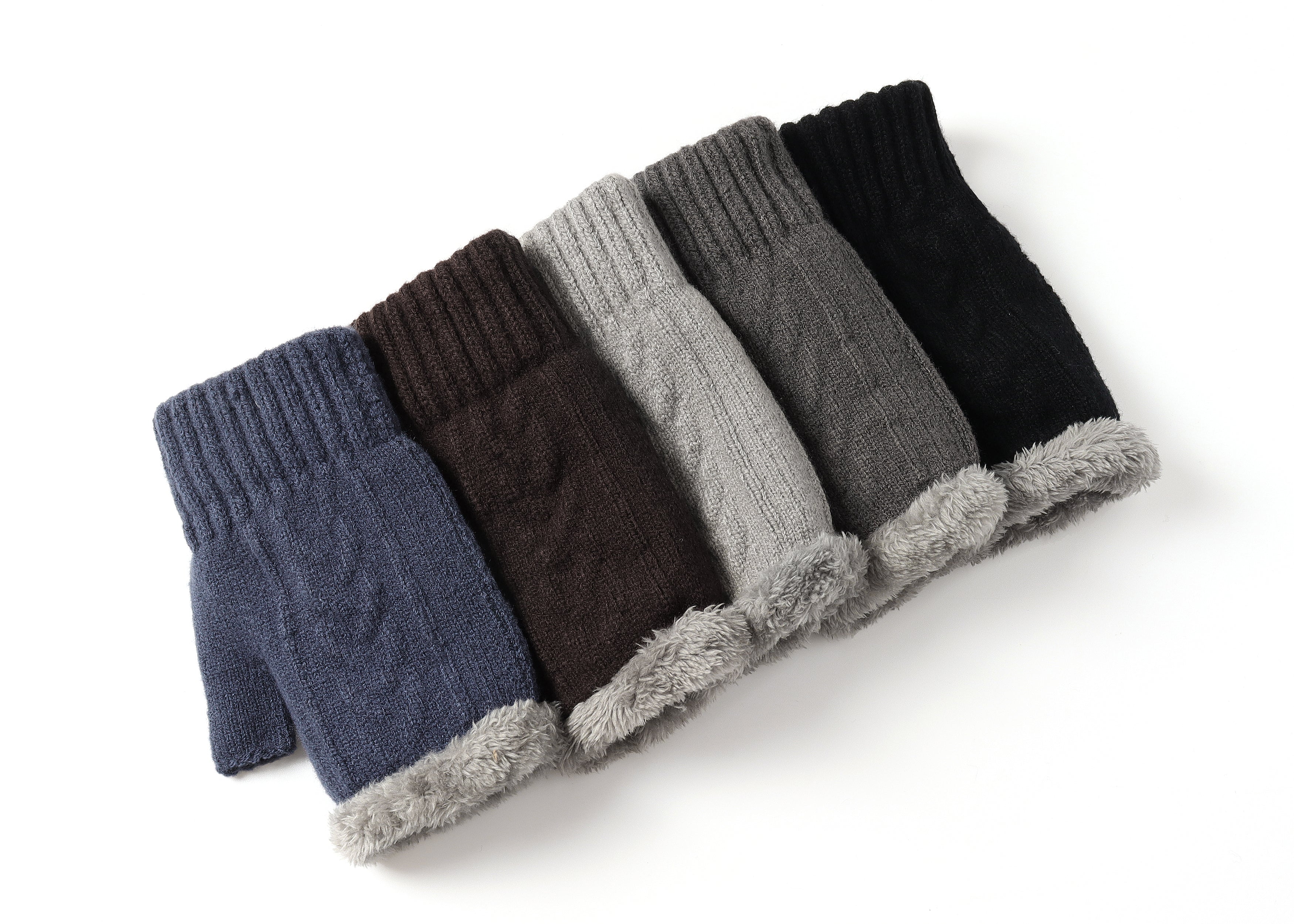 TARRAMARRA® Fingerless Double-layer Ultra Plush Knit Gloves