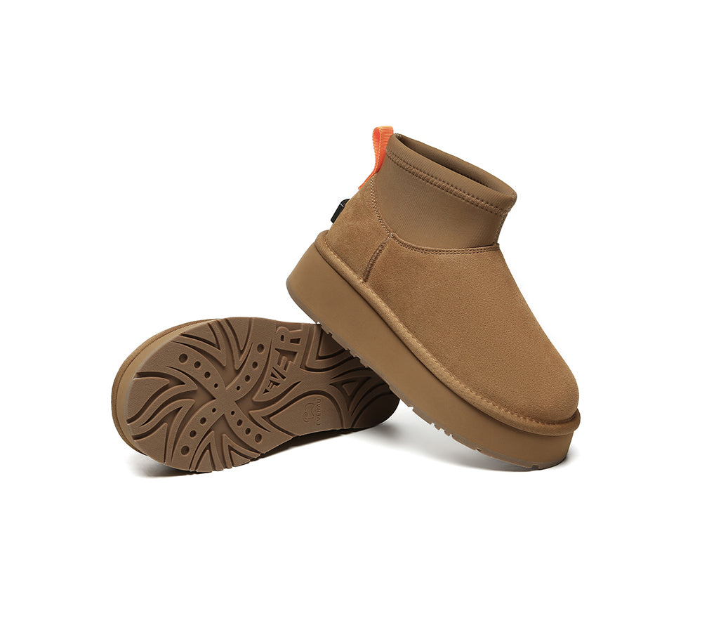 UGG EVERAU® UGG Boots Women Sheepskin Wool Stretchy Ankle Mini Platform Ethel