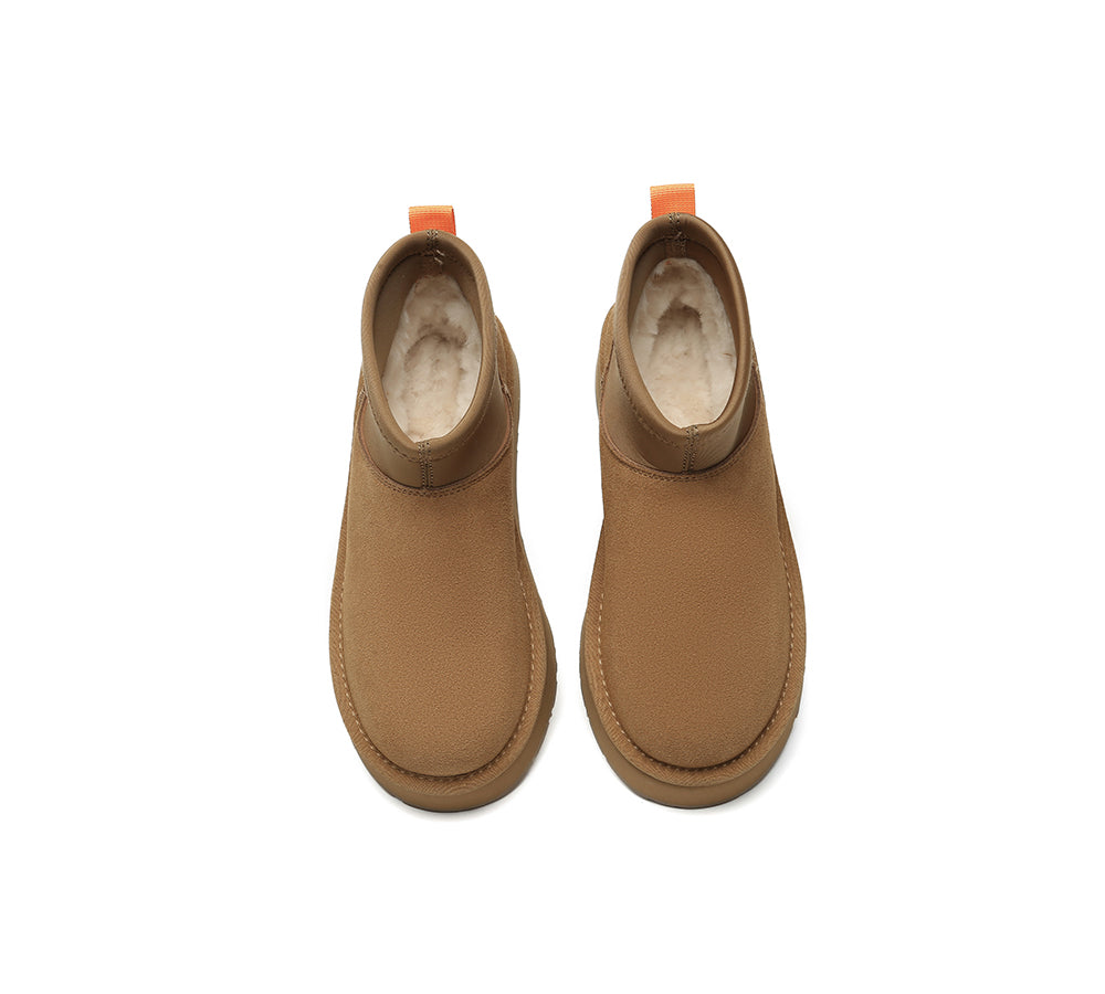 UGG EVERAU® UGG Boots Women Sheepskin Wool Stretchy Ankle Mini Platform Ethel