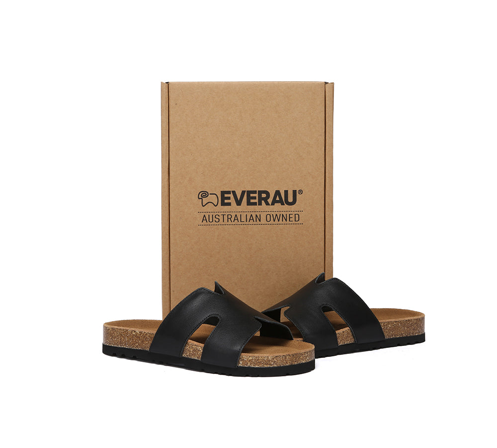 EVERAU® Women Slides Leather Flat Heidy