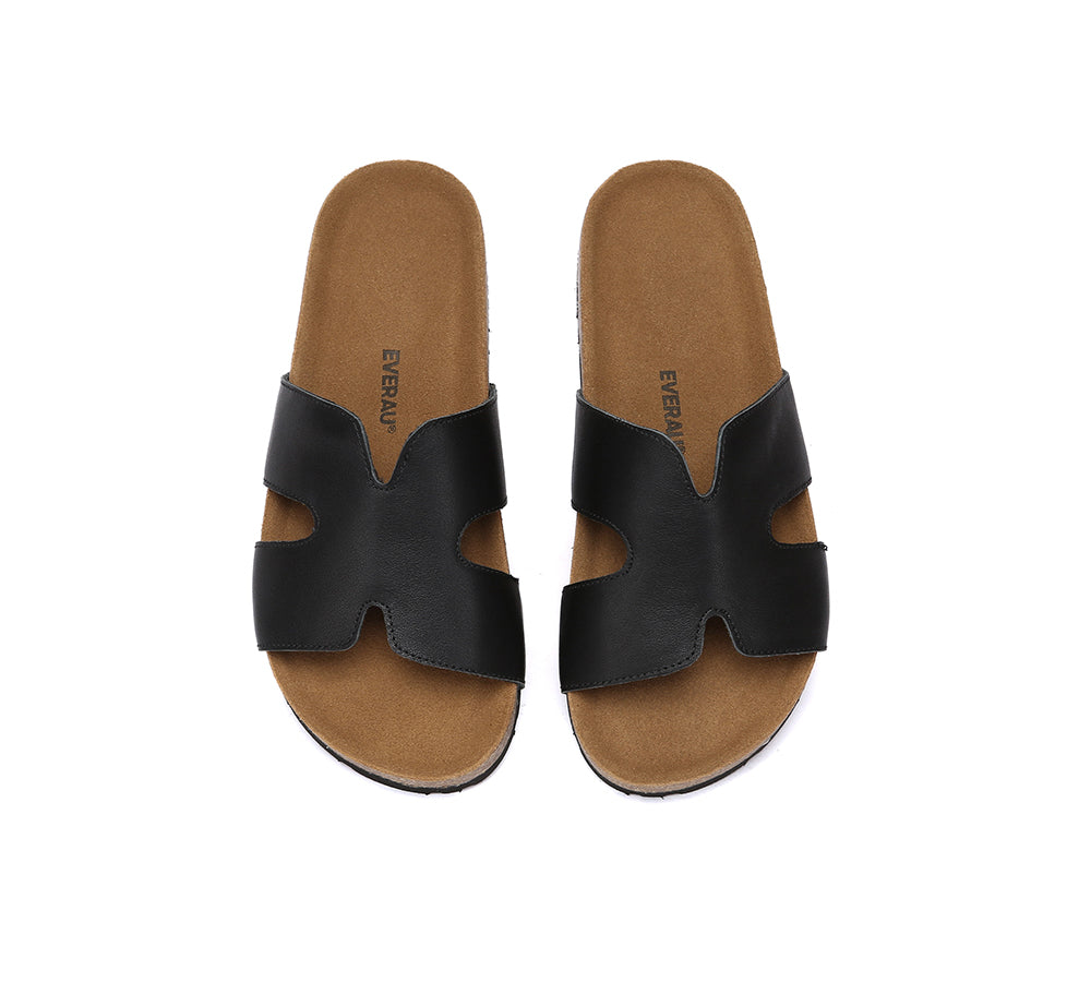 EVERAU® Women Slides Leather Flat Heidy