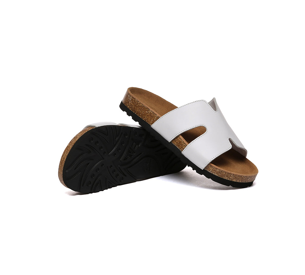 EVERAU® Women Slides Leather Flat Heidy