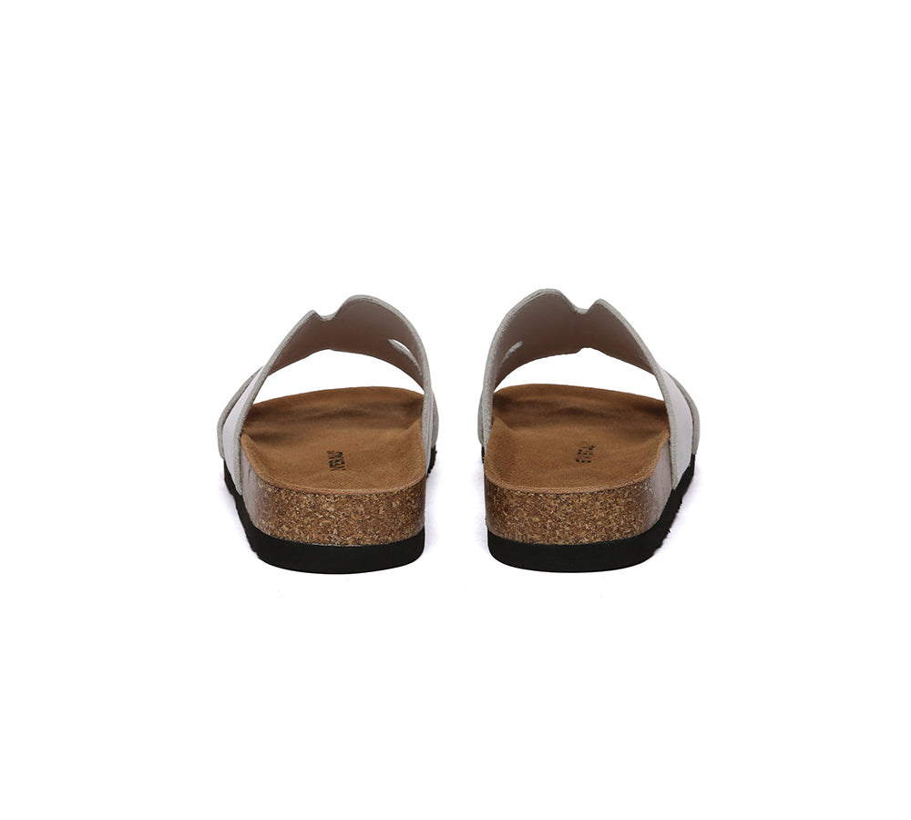 EVERAU® Women Slides Leather Flat Heidy