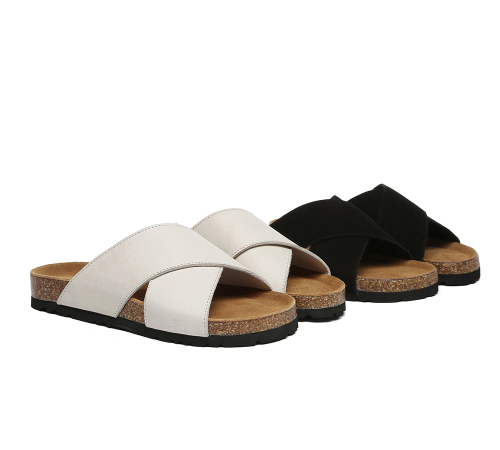 EVERAU® Women Slides Leather Crossover Summer Croia