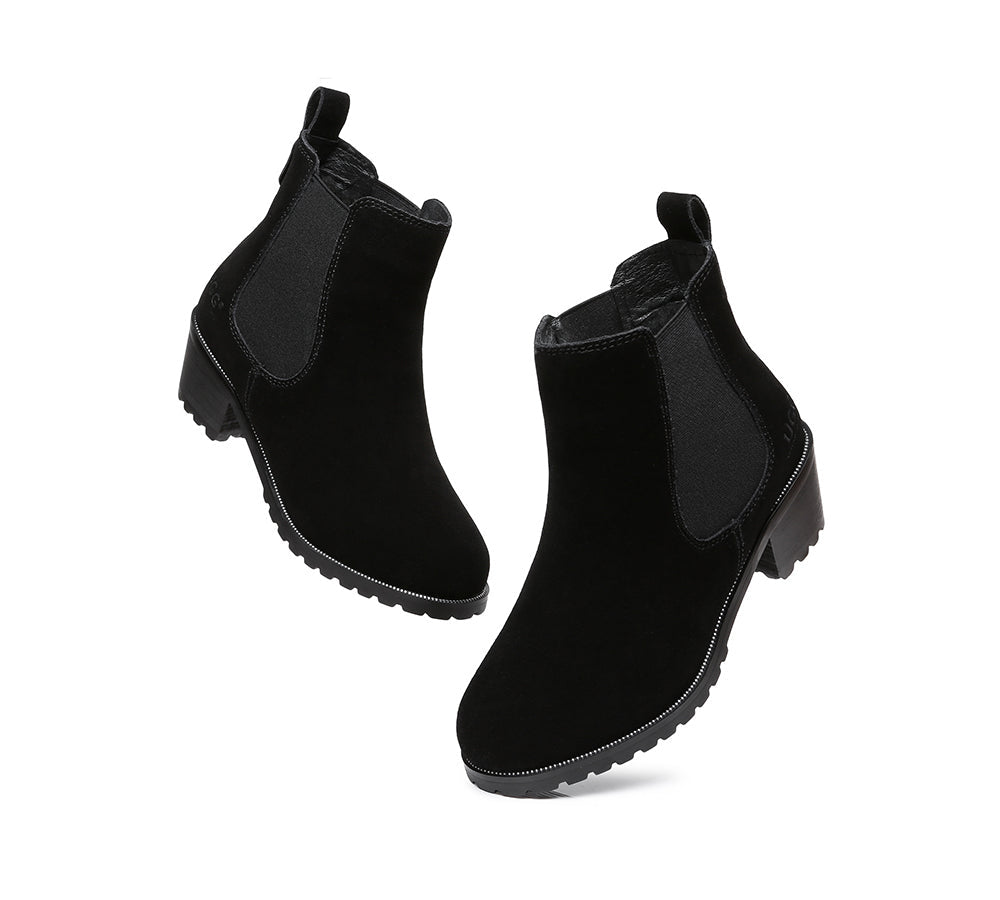 AUSTRALIAN SHEPHERD® UGG Boots Women Sheepskin Wool Block Heel Sylvia